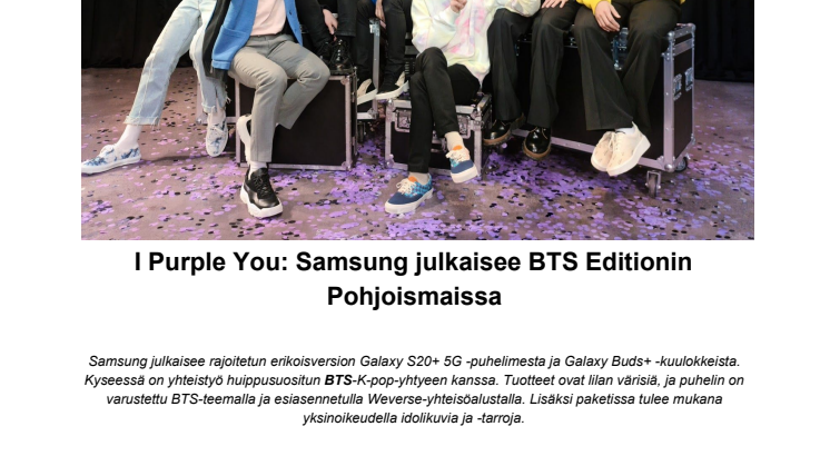 I Purple You: Samsung julkaisee BTS Editionin Pohjoismaissa