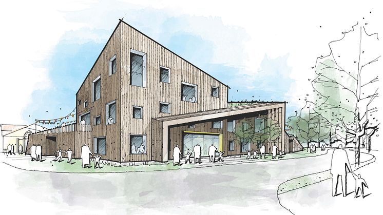 Skiss: förskolan Bollen - huvudentrén