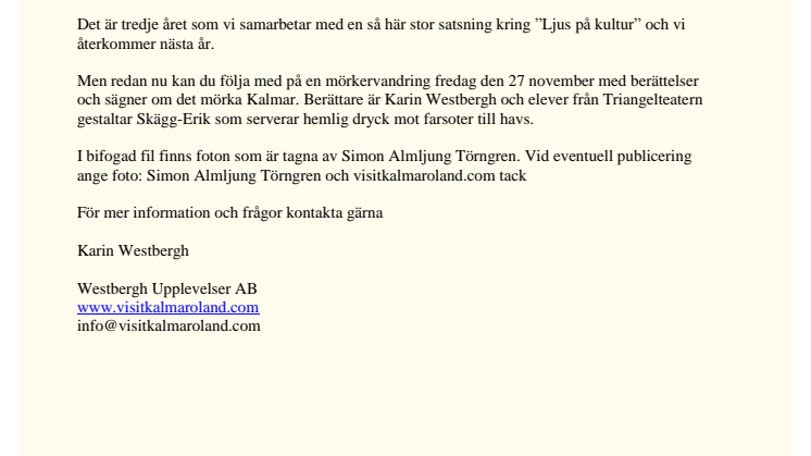 Farliga rackare och elaka spöken - spännande samarbete mellan Westbergh Upplevelser och Triangelteatern i Kalmar