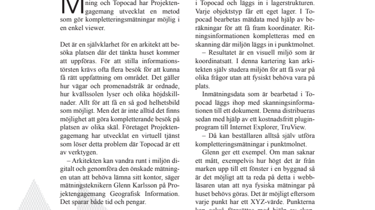 Innovativ kartering med Topocad gör kompletteringsmätningar flexibla