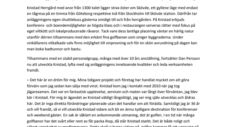 Ny ägare på Knistad Herrgård