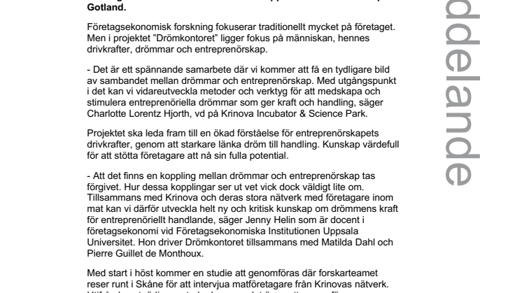 Ny studie om drömmars roll för entreprenörskap