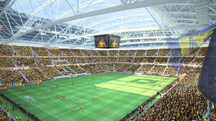 Bengt Dahlgren projekterar rör och luft på Swedbank Arena, Nordens största arena