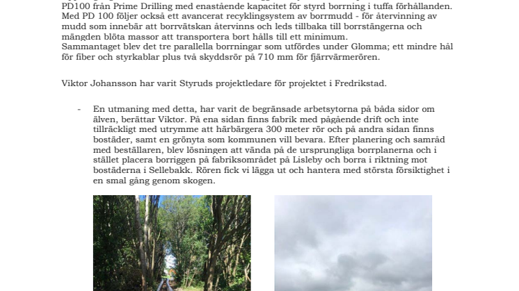 Styrud bygger fjärrvärme under Glomma
