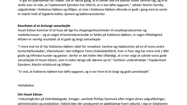 Kokkenes Køkken i nyt samarbejde og nye klæder i den gennemrenoverede glødepærefabrik på Amager 