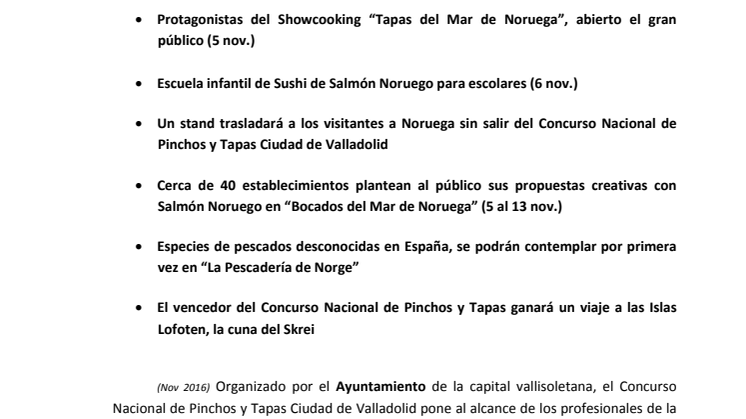 Los Productos del Mar de Noruega llevan su excelencia a los pinchos y las tapas de Valladolid