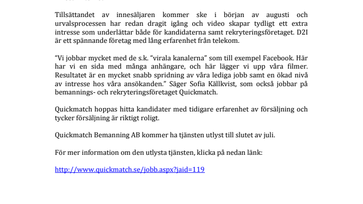 Lediga jobb som säljare hittas på Facebook