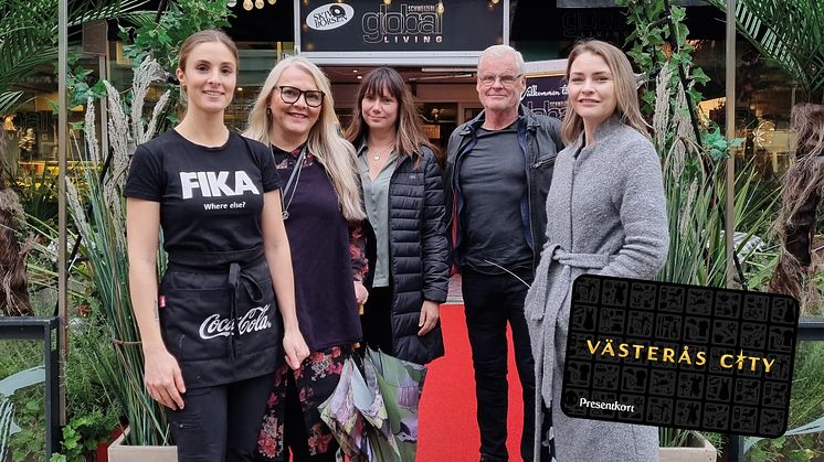 Från vänster: Cornelia Özer - Global Living, Maria Fors - Västerås Citysamverkan, Lotta Frantz, Lennart Klaar och Magdalena Götheden - Vänliga Västerås.