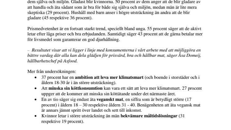 Nyttig mat gör svensken gladare
