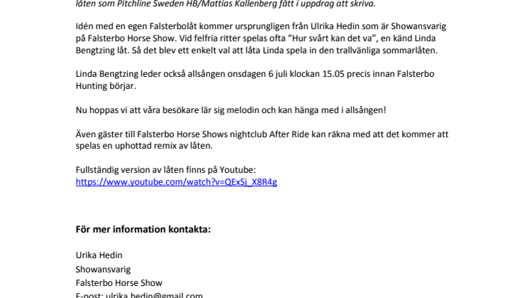 ​Nu har Falsterbo äntligen fått en egen låt!
