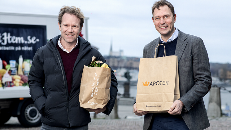 Johan Lagercrantz, vd för MatHem och Anders Torell, vd för Kronans Apotek.