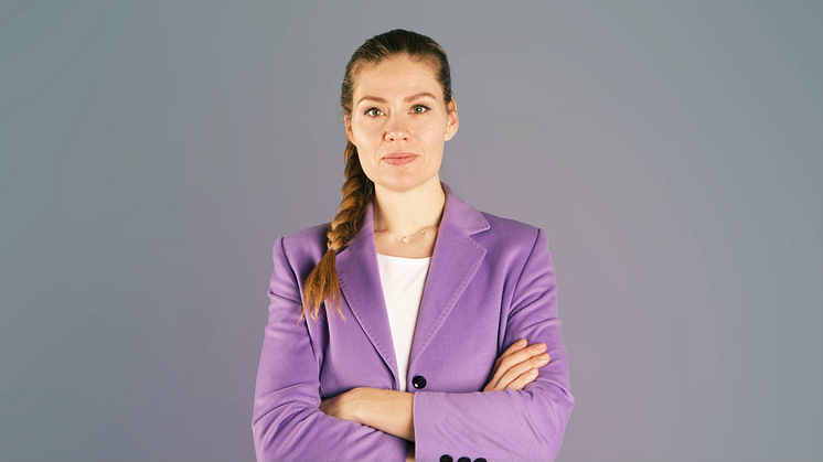 På bilden: Katarina Stensson, partiledare och EU-toppkandidat för Piratpartiet. Foto: Tobias Hellsten