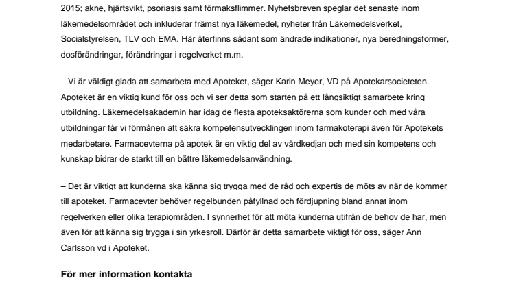 ​Samarbete för fördjupad farmaceutisk kompetens