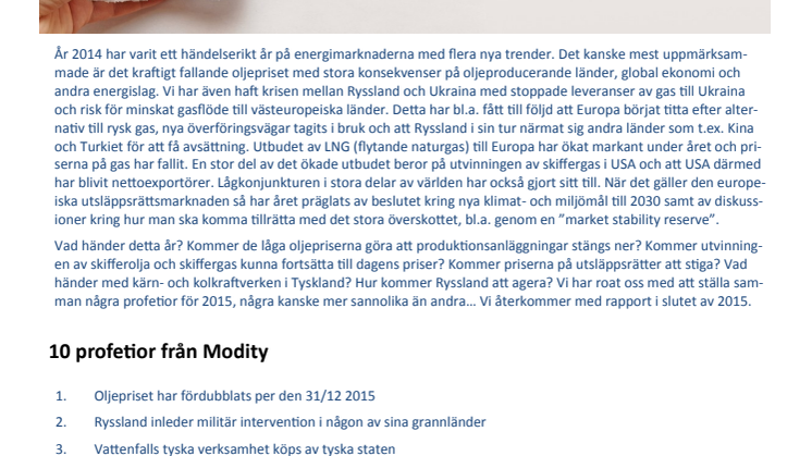 Moditys 15 profetior för 2015
