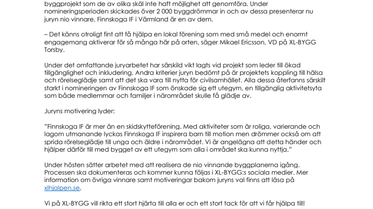 Vinnarna av XL-Hjälpen klara – nio föreningar får hjälp att rusta upp
