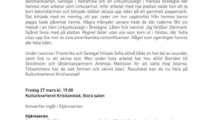 Sofia Karlsson på kärt återbesök