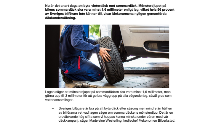 Varannan bilförare saknar kunskap om mönsterdjup