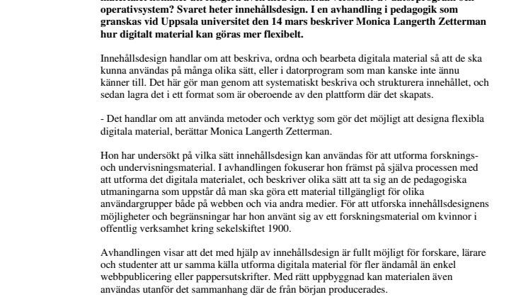 Innehållsdesign gör undervisningsmaterialet mer flexibelt