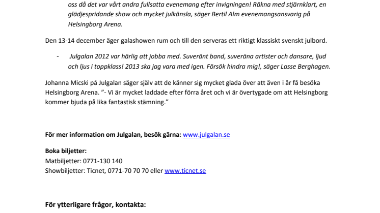 Julgalan gnistrar och glimmar återigen i Helsingborg Arena