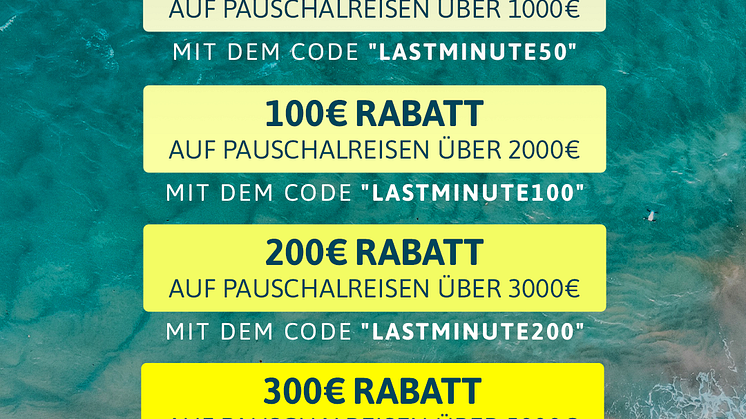 Bis zu 300 Euro Rabatt auf Last-Minute-Urlaub mit Urlaubsguru