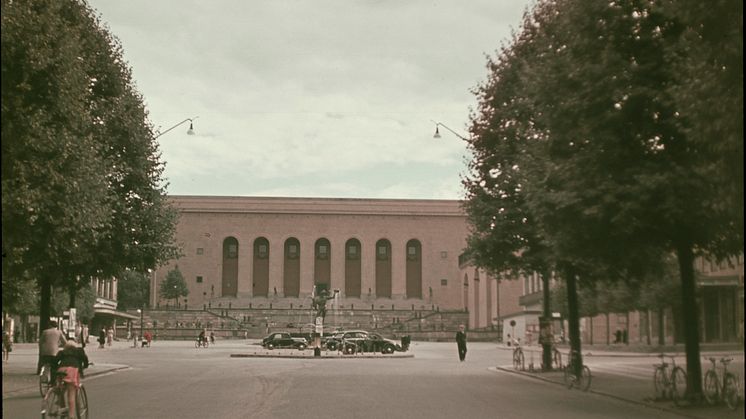 Götaplatsen och Göteborgs konstmuseum 1944. Foto: Riksantikvarieämbetet