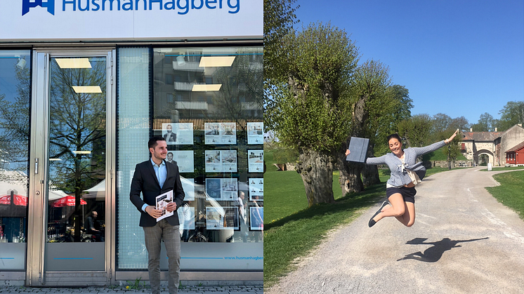 Till vänster; Ramzi Hamam, mäklare och franchisetagare HusmanHagberg Kista, till höger; Erika Fernström, mäklare och franchisetagare HusmanHagberg Järfälla.
