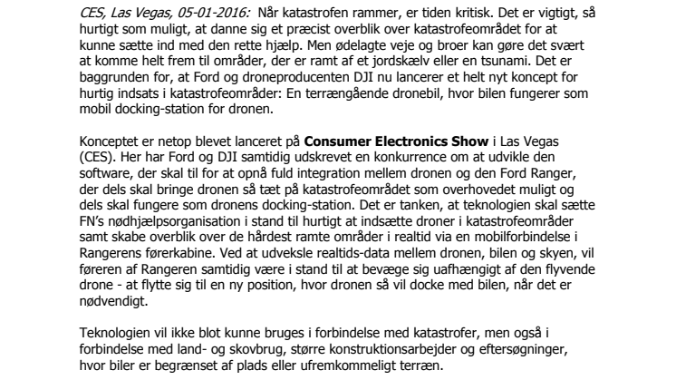 Fords dronebil skal hjælpe fremtidens katastrofeofre
