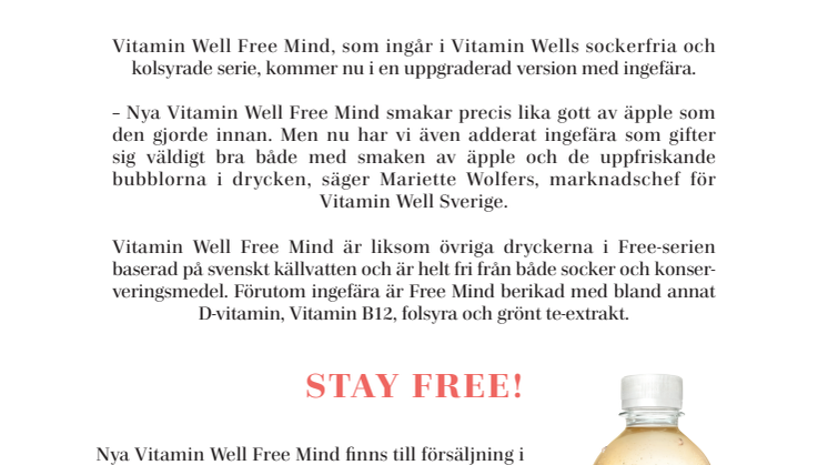 Vitamin Well Free Mind – nu med ingefära