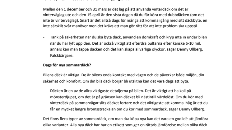Tips för ett säkrare däckbyte i vårtider 