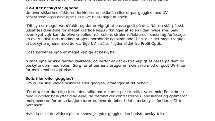 Sikkerhed, sundhed og komfort på skiferien: Beskyt dine og børnenes øjne på skiferien