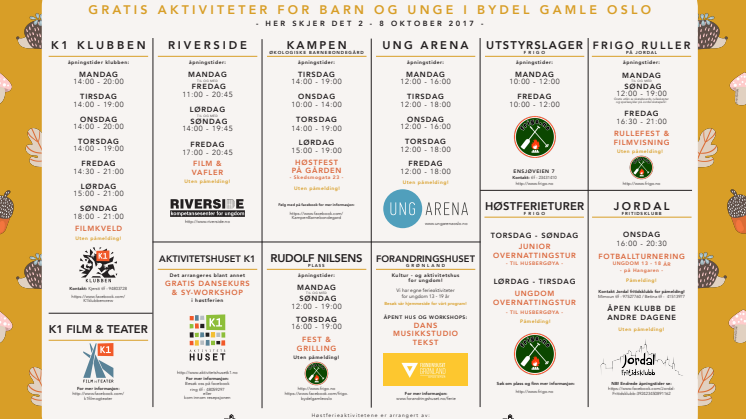 Høstferieprogram 2017 for barn og unge