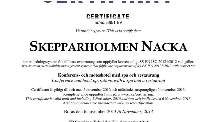 Hållbarhet vid evenemang 