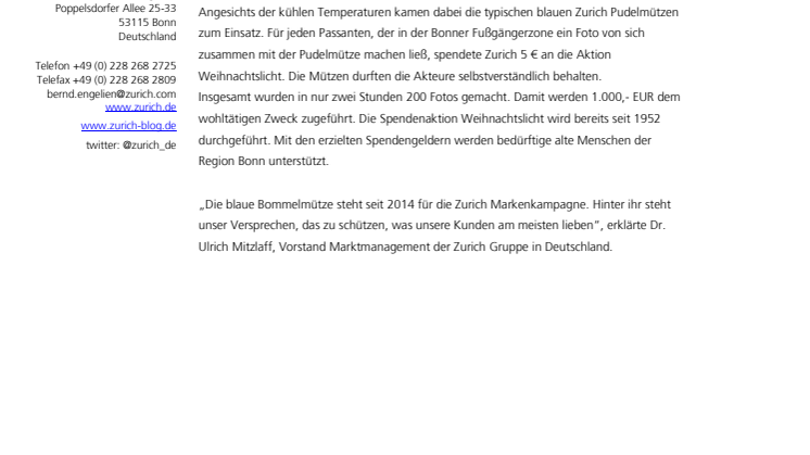 Mit blauen Mützen für den guten Zweck