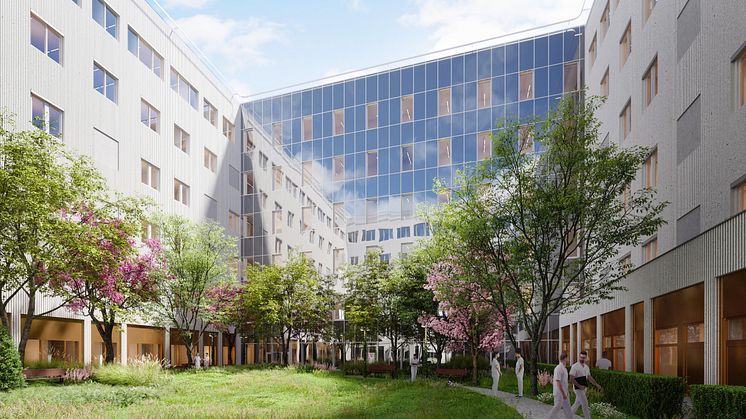 Det nya akutsjukhuset i Västerås. Illustration: Region Västmanland/LINK Arkitektur/Carlstedt Arkitekter/TMRW