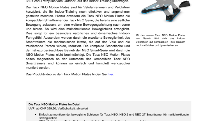Garmin PM Tacx NEO Motion Plates CH