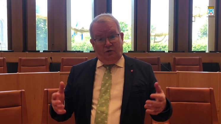 Kommunfullmäktiges ordförande Anders Teljebäck (S) inför kommunfullmäktiges sammanträde 2 september