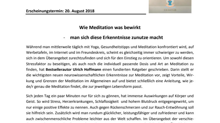 Ulrich Hoffmann - Was Meditation wirklich kann