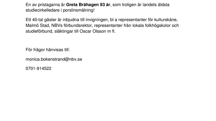 Nyinvigning av Oscar Olsson Museet i Malmö