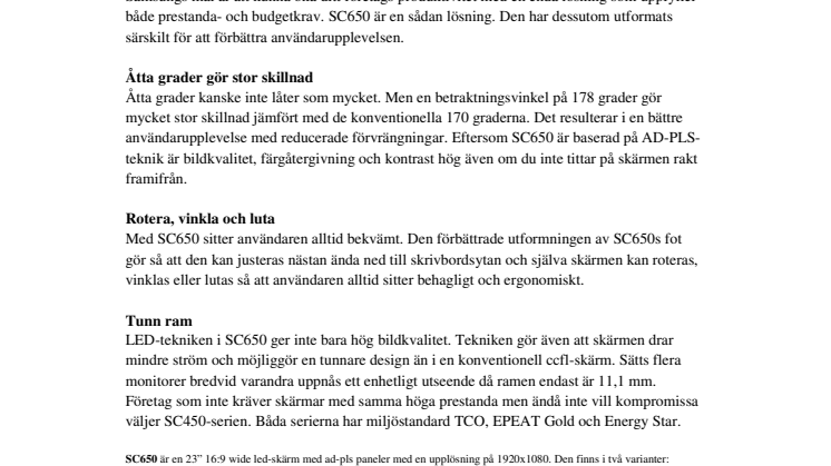 Ny företagsskärm: Inga kompromisser med Samsung SC650