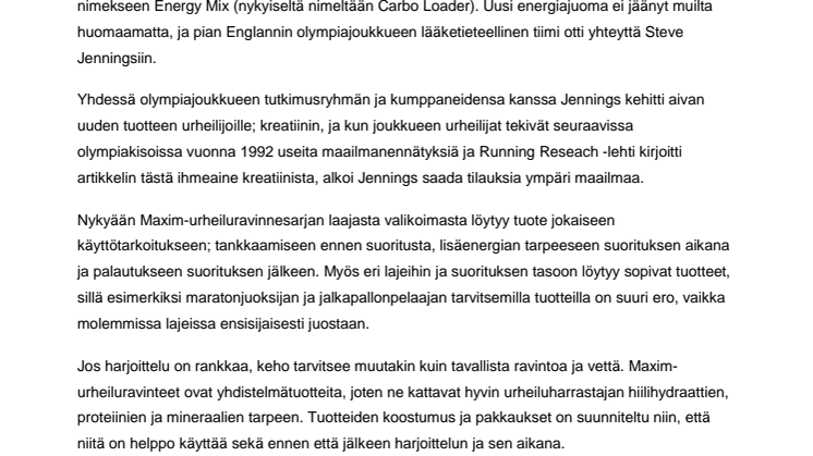 Visionäärinen Steve Jennings kehitti Maxim-urheiluravinteet 