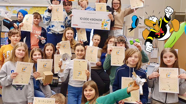 Bild: Ett gäng glada innovatörer på Innertavle skola.