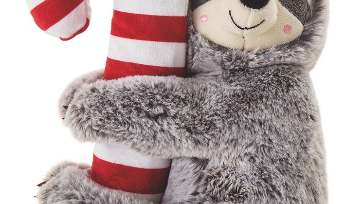 Little&Bigger Holiday Parade Dog Toy Elk Sloth with Candy Cane