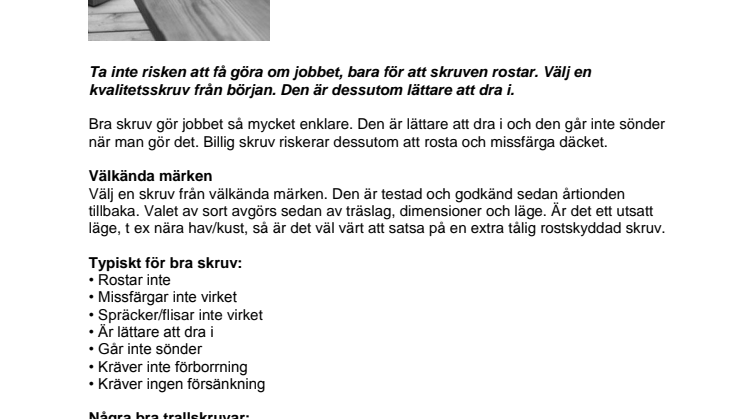 Checklista till rätt takunderlag