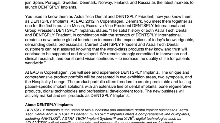 DENTSPLY Implants redefines implant dentistry