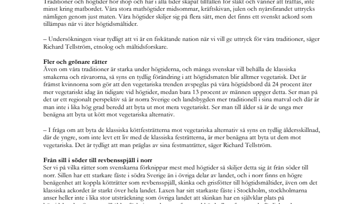 ​Ny undersökning visar: Så ser de nya svenska mathögtiderna ut