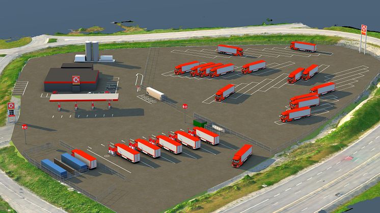 Charging points and hydrogen filling facilities will be developed in stages and will be available in 2022 and 2023/24 respectively. Image: Circle K.