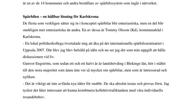 Spårbilar i Karlskrona