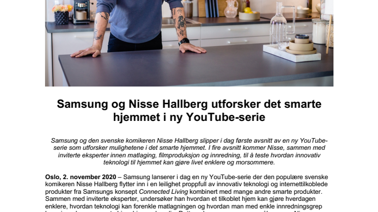 Samsung og Nisse Hallberg utforsker det smarte hjemmet i ny YouTube-serie