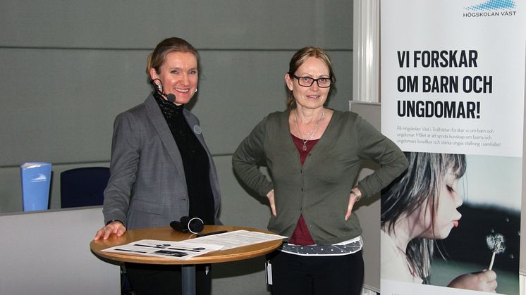 Emma Sorbring och Anette Bolin från Högskolan Väst bedriver många foskningsprojekt som berör barns sociala hållbarhet, tillsanmmans med olika verksamheter.