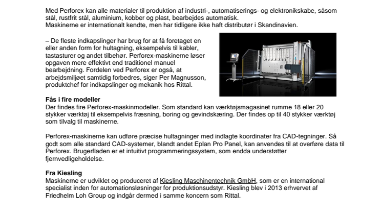 Rittal bringer Perforex til Skandinavien 